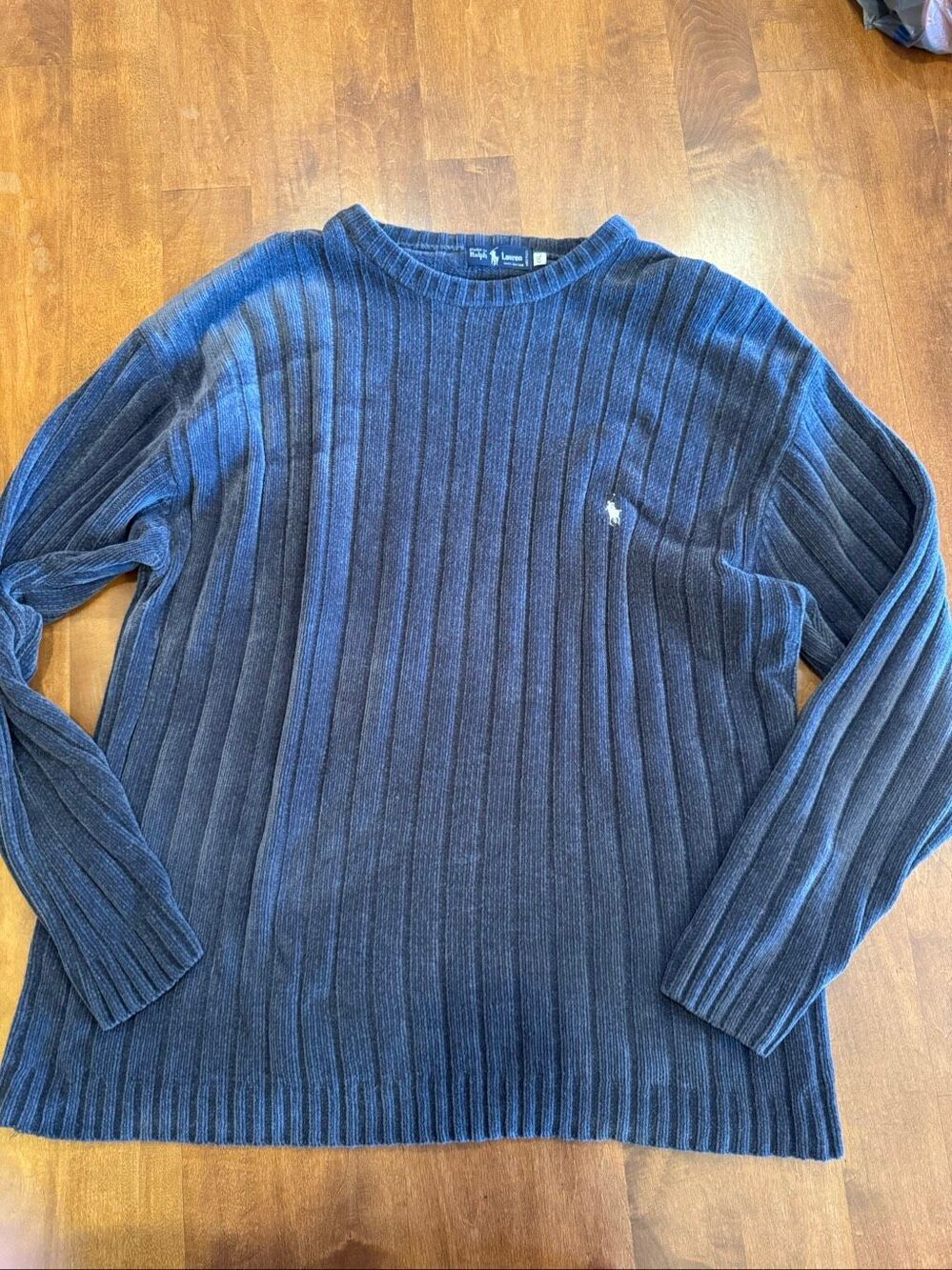 Vintage Polo Ralph Lauren Sweater Mens XXL Charcoal Gray Cotton Made USA Pony
